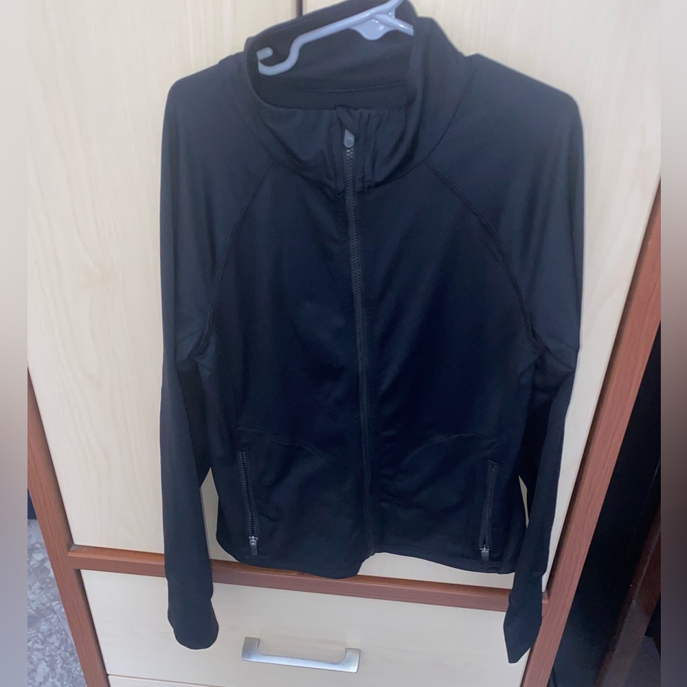 Zella Girls S 7/8 Black Full Zip Active Jacket Thumbholes